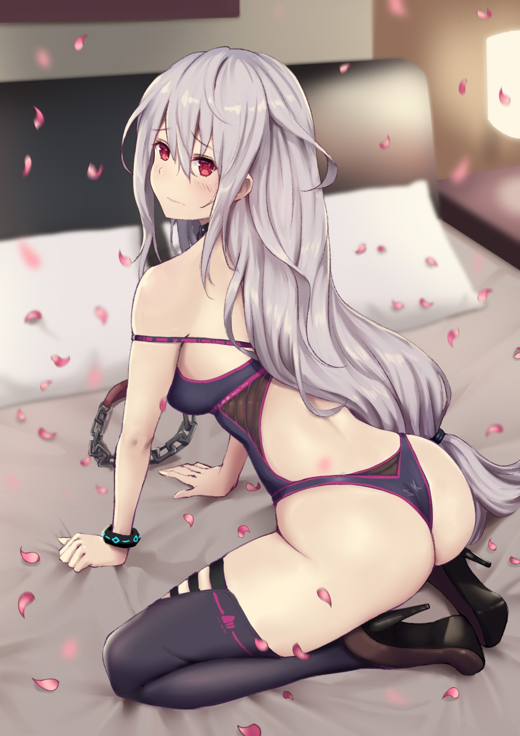 arknights ass bra dylannn garter heels lingerie pantsu skadi_(arknights) thighhighs thong