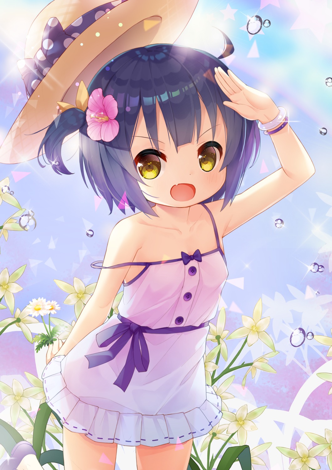 cleavage dress gochuumon_wa_usagi_desu_ka? jouga_maya see_through summer_dress taku_michi