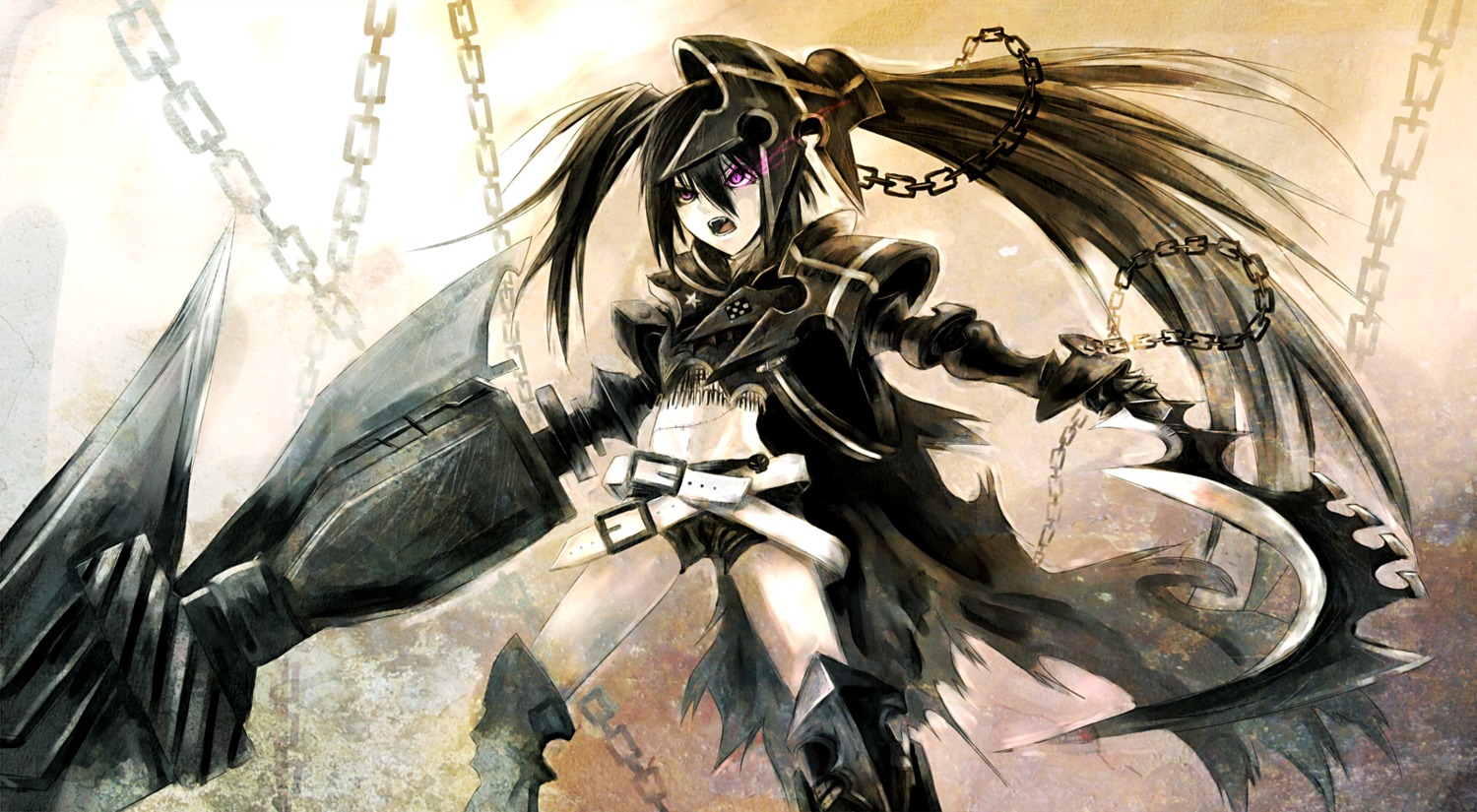 black_rock_shooter black_rock_shooter_(character) insane_black_rock_shooter paseri vocaloid