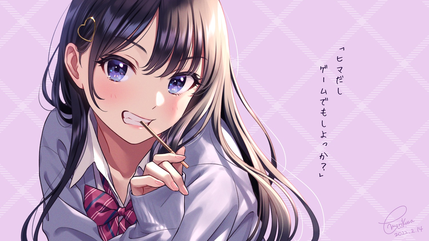 morikura_en seifuku sweater valentine wallpaper