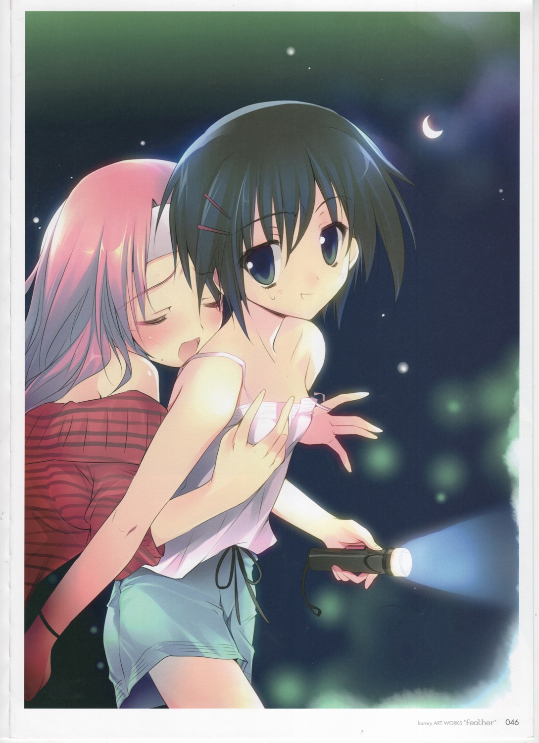 breast_grab karory no_bra raw_scan sweater yuri