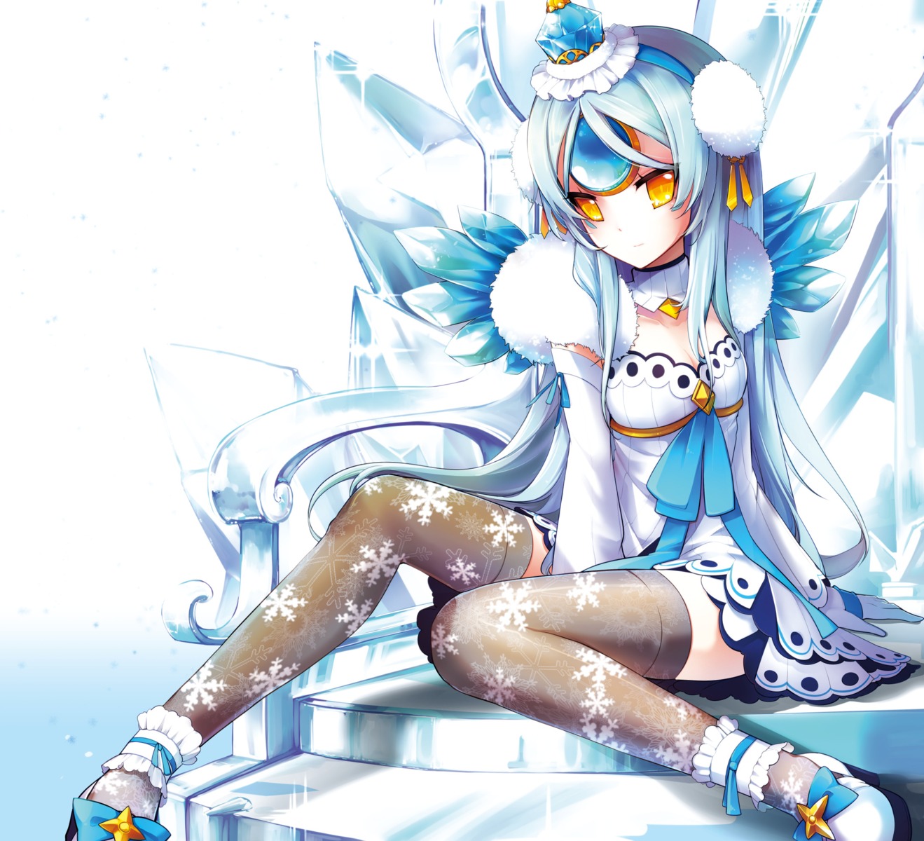 cleavage elsword eve_(elsword) kuroshio_maki thighhighs