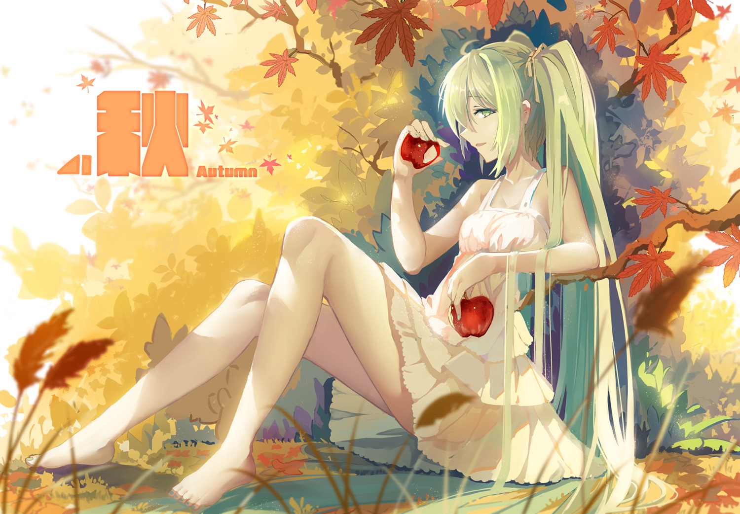 baisi_shaonian cleavage dress feet hatsune_miku vocaloid