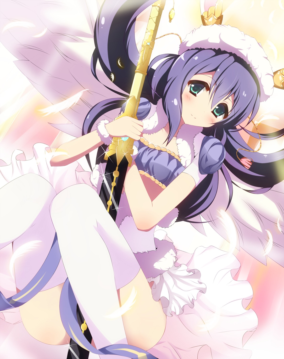 mochizuki_anna siratama_mil the_idolm@ster the_idolm@ster_million_live! thighhighs wings
