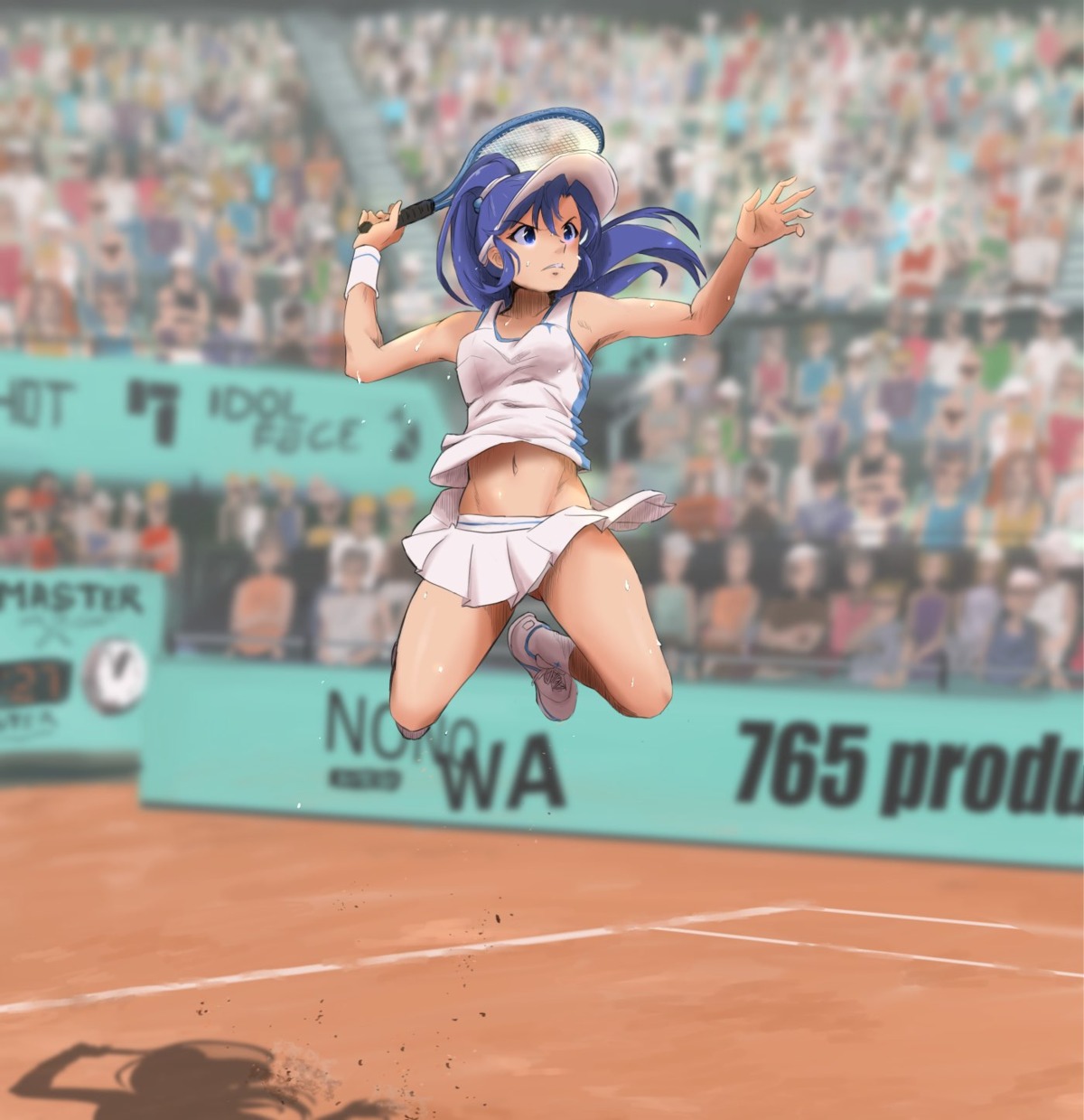 kisaragi_chihaya shirt_lift skirt_lift tagme tennis the_idolm@ster wet