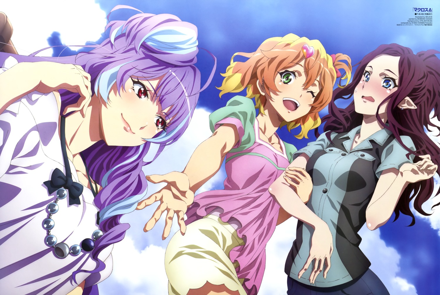 freyja_wion macross_delta mikumo_guynemer mirage_farina_jenius pointy_ears selece