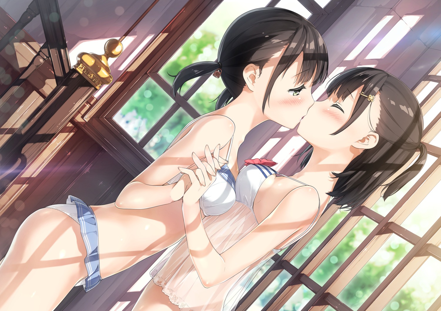 5_nenme_no_houkago akemi_(kantoku) bra himeru_(kantoku) kantoku lingerie pantsu see_through yuri