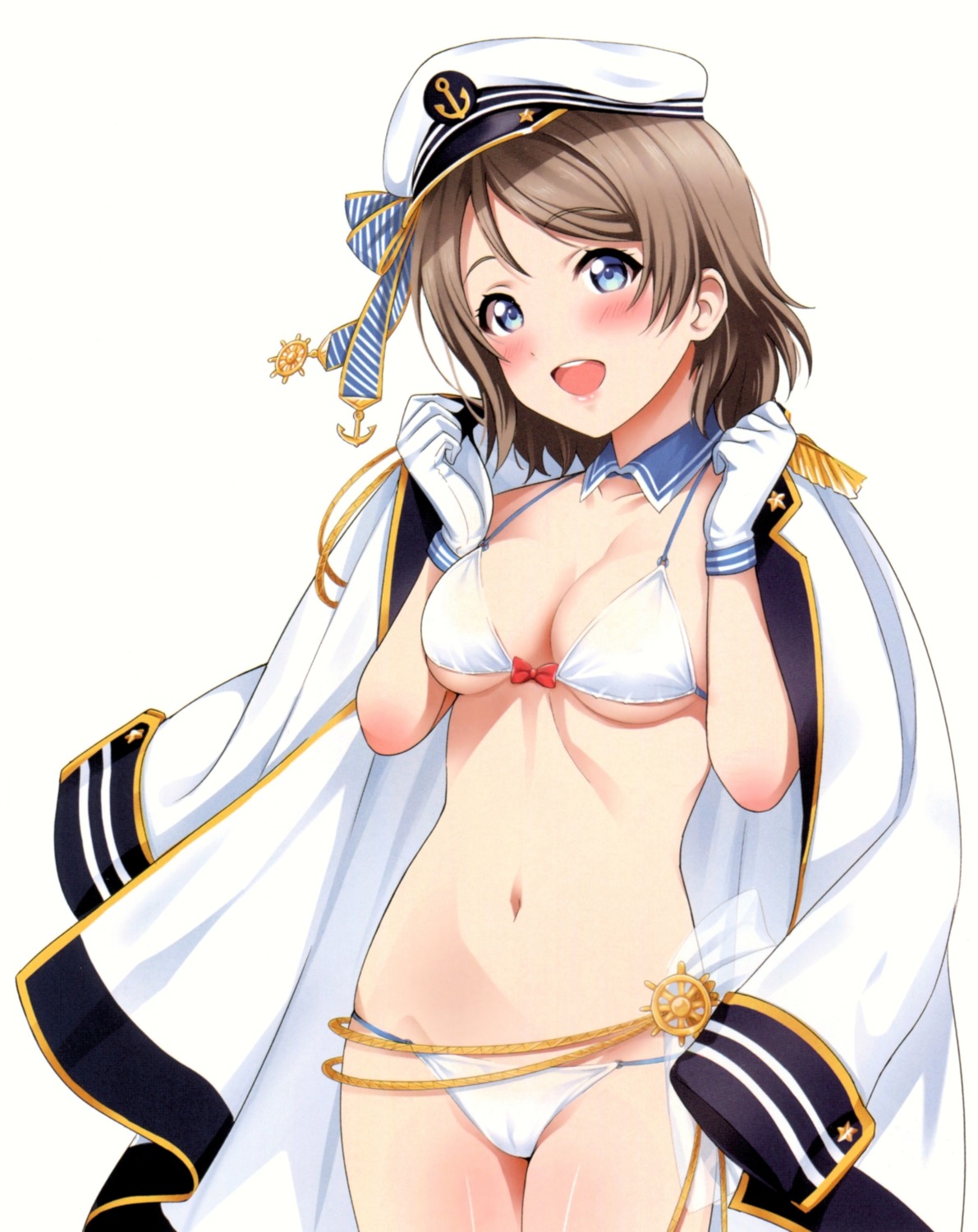 bikini cleavage love_live!_sunshine!! sankuro swimsuits underboob uniform watanabe_you