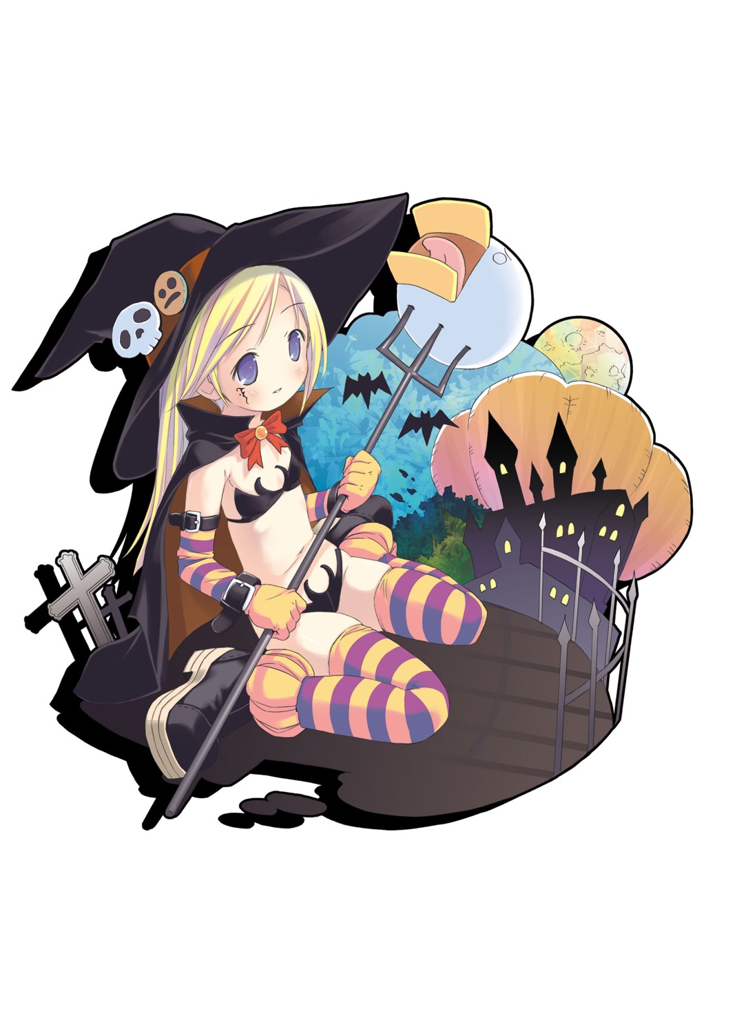 bikini halloween pop swimsuits tattoo thighhighs weapon witch