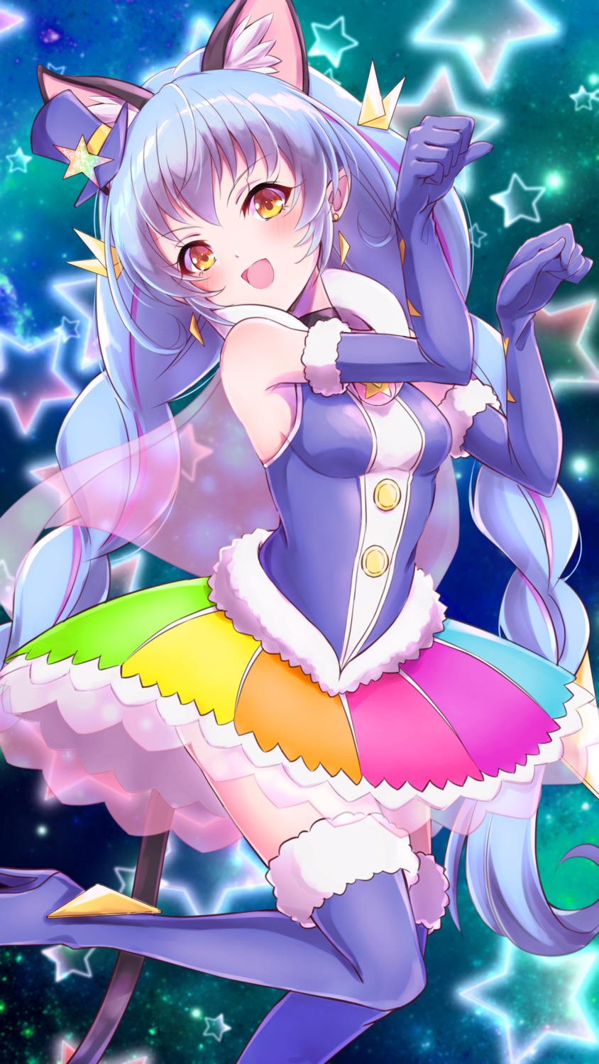 animal_ears cure_cosmo heels pointy_ears precure see_through soraryu_saworu star_twinkle_precure tail thighhighs