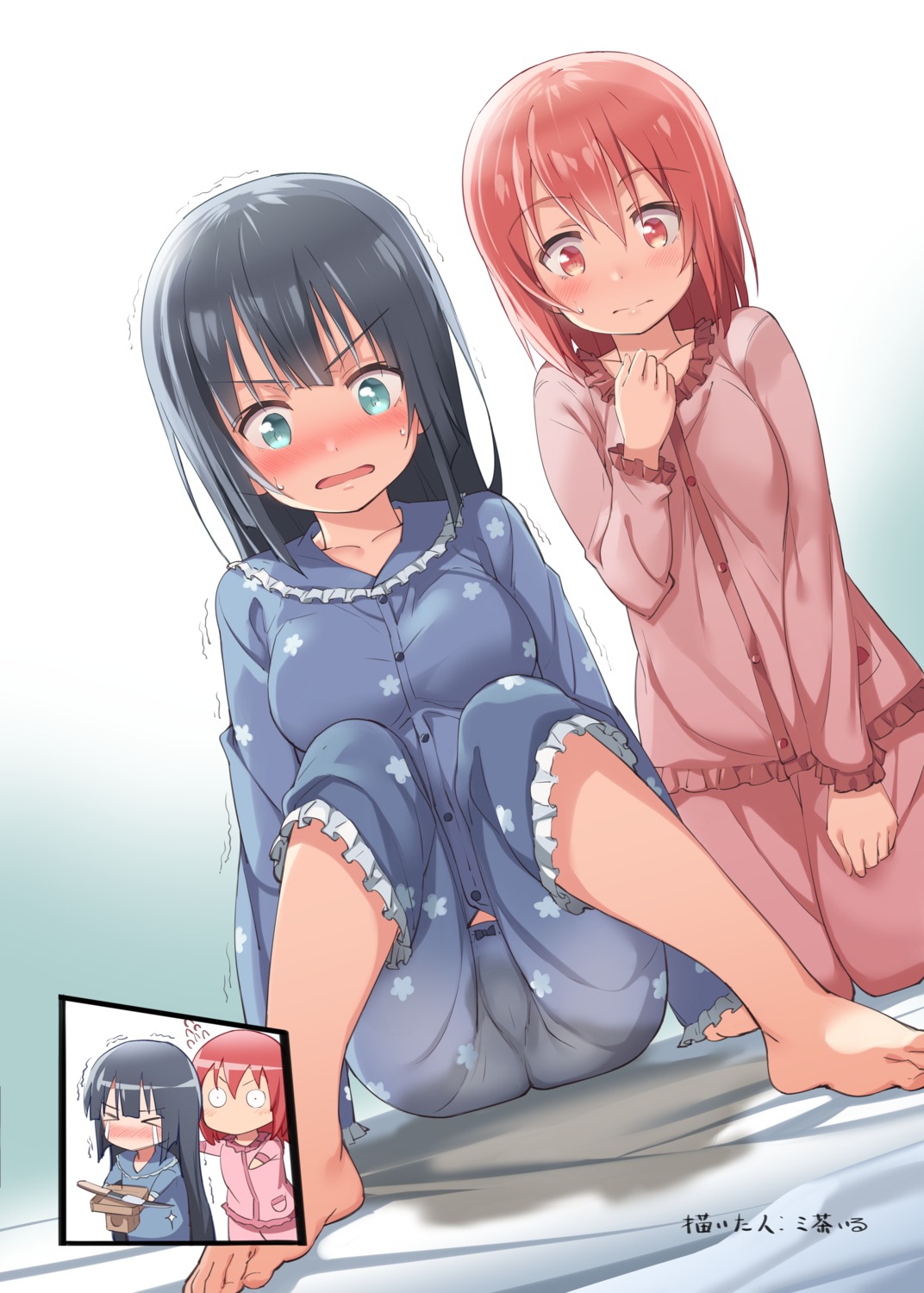 feet michairu. pajama pee tougou_mimori yuuki_yuuna yuuki_yuuna_wa_yuusha_de_aru