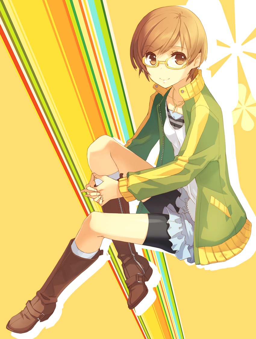 bike_shorts h2so4 megane megaten persona persona_4 satonaka_chie