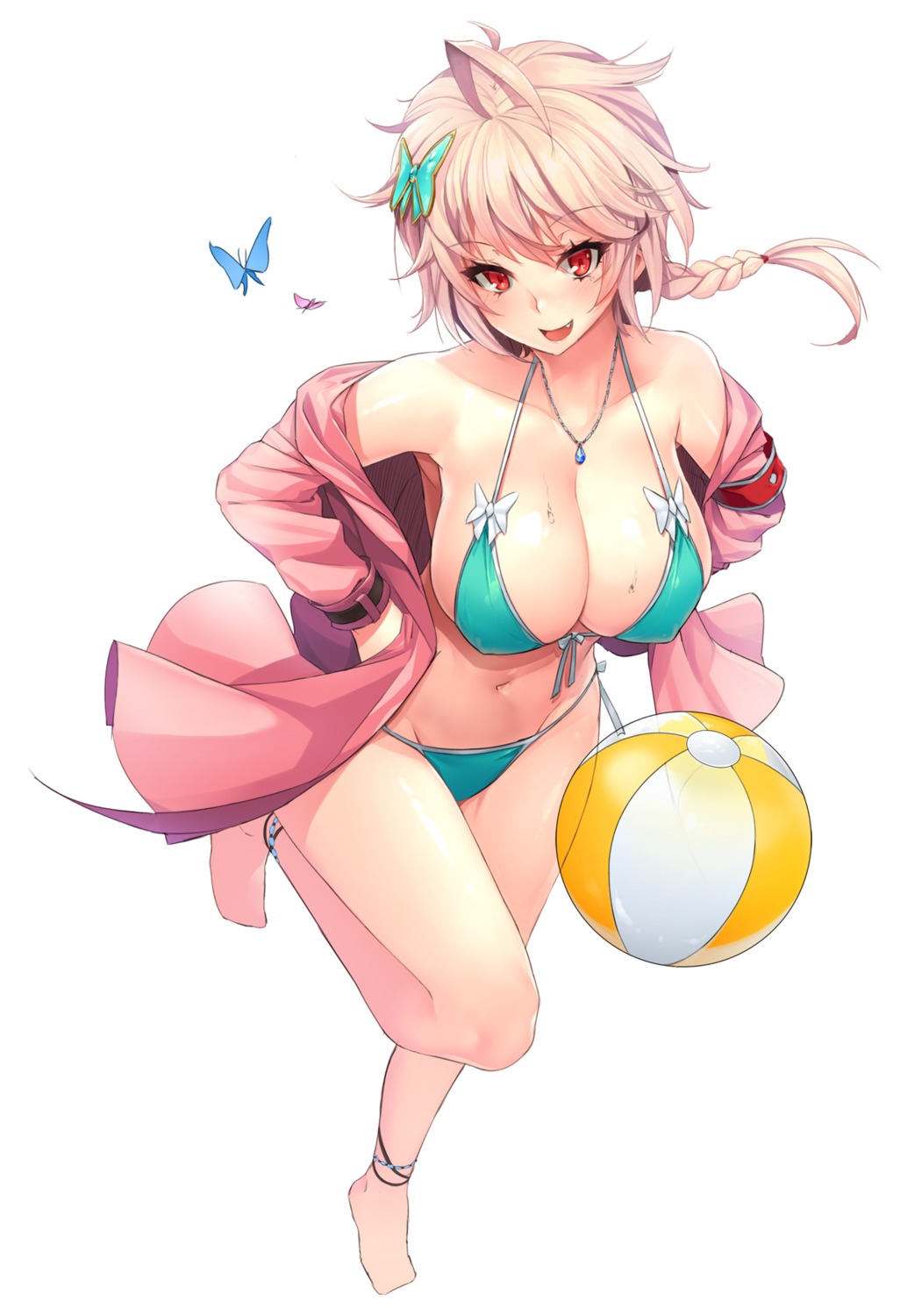 bikini cleavage erect_nipples moing open_shirt soccer_spirits swimsuits wet