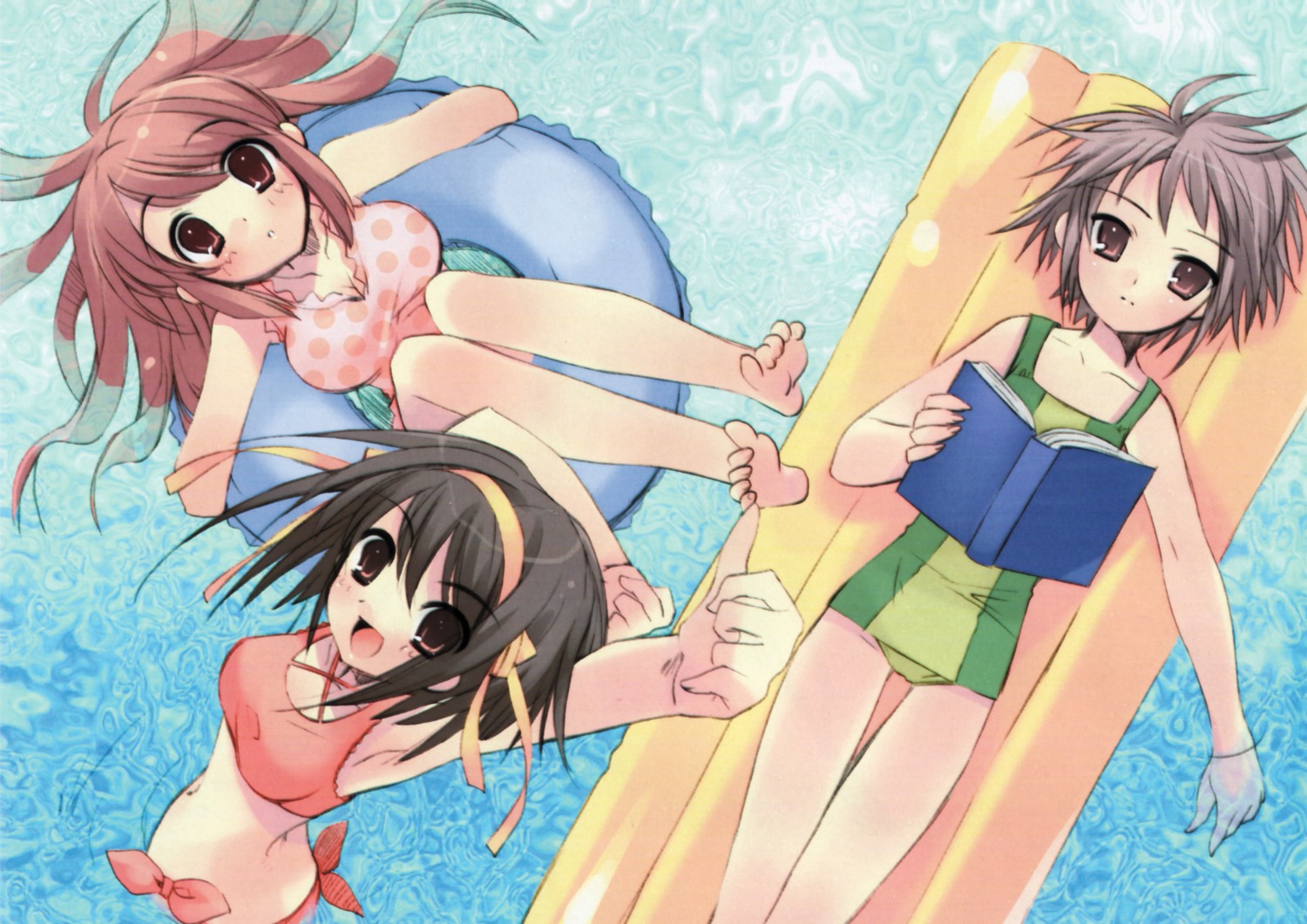 asahina_mikuru ito_noizi nagato_yuki suzumiya_haruhi suzumiya_haruhi_no_yuuutsu swimsuits