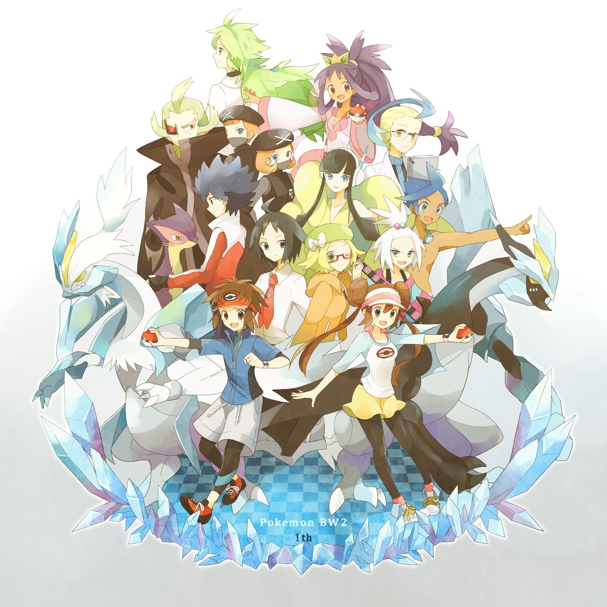 bel_(pokemon) cheren_(pokemon) homika_(pokemon) iris_(pokemon) kamitsure_(pokemon) kyouhei_(pokemon) mei_(pokemon) n_(pokemon) pantyhose pokemon pokemon_b2w2 pokemon_bw