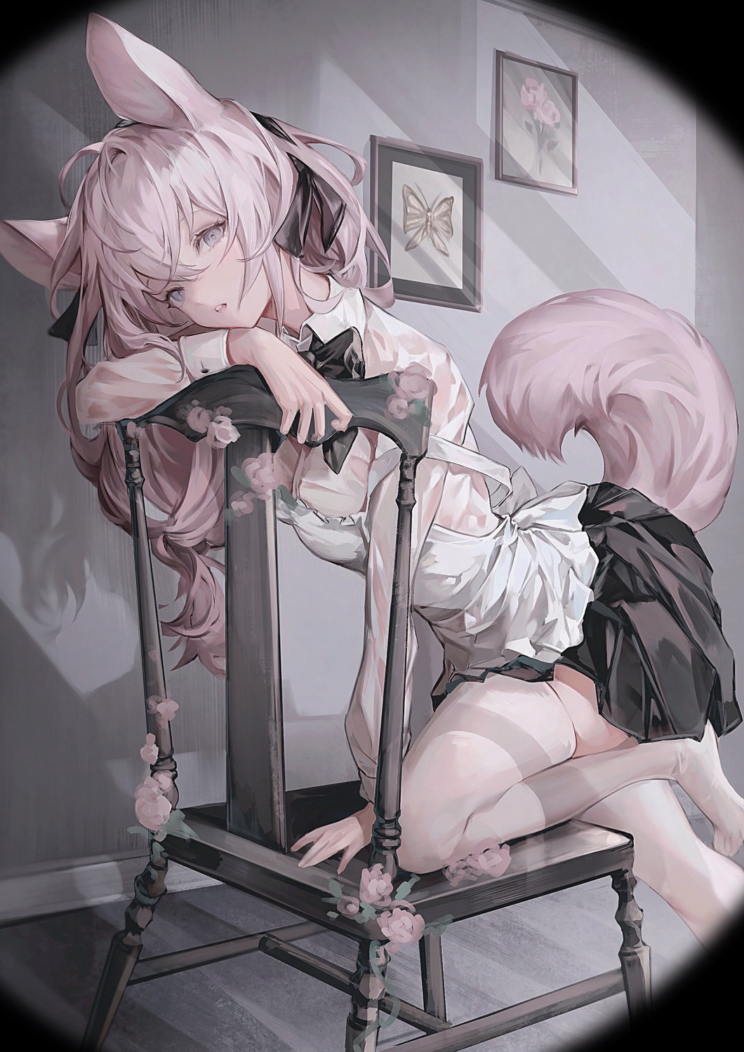 animal_ears deadprince see_through tail thighhighs
