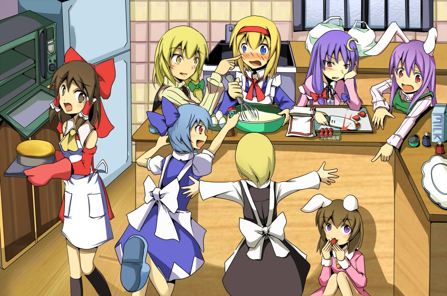 alice_margatroid cirno hakurei_reimu inaba_tewi kirisame_marisa mukuroi patchouli_knowledge reisen_udongein_inaba rumia touhou