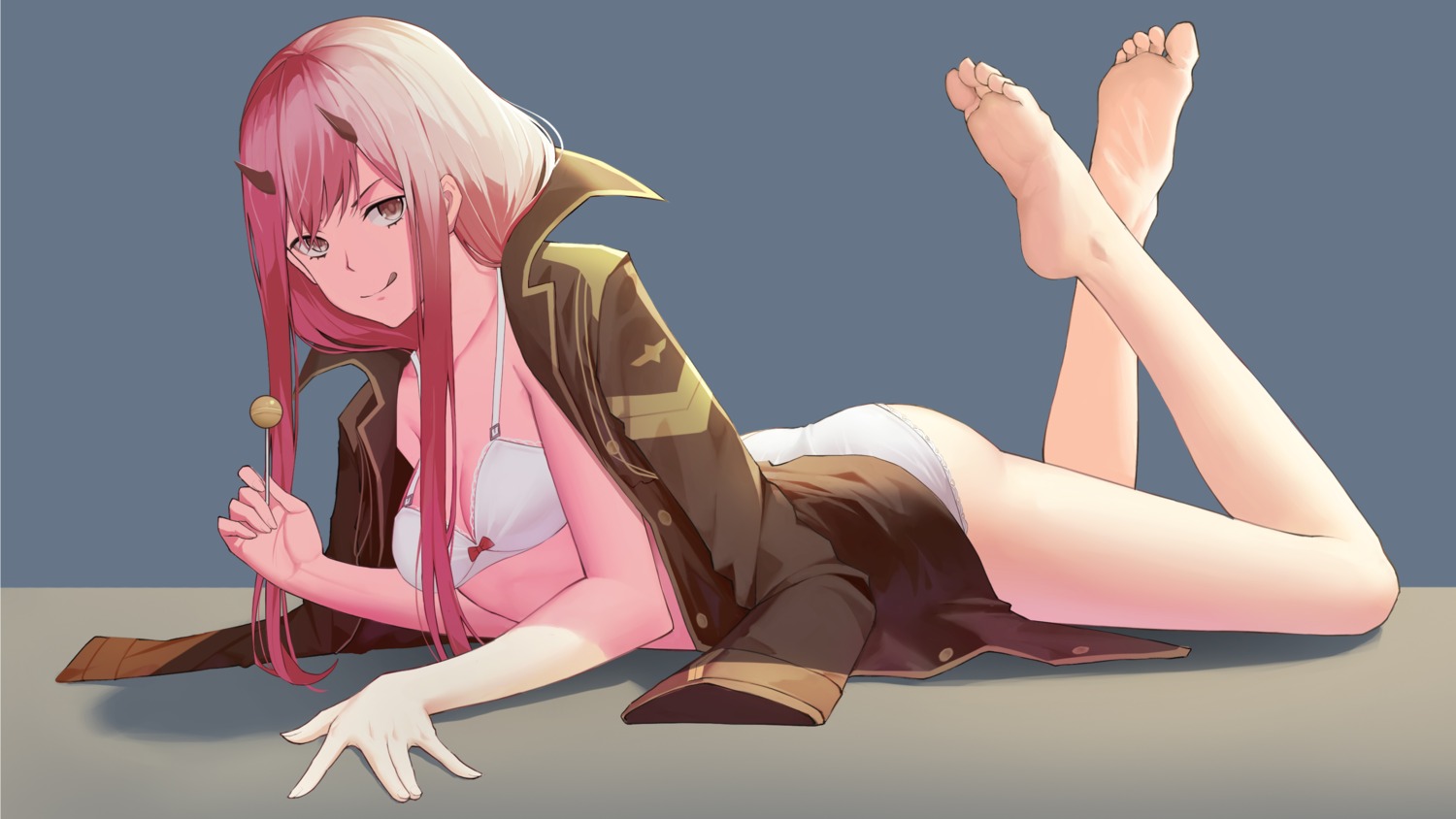 bra cleavage darling_in_the_franxx horns pantsu siunaus zero_two_(darling_in_the_franxx)