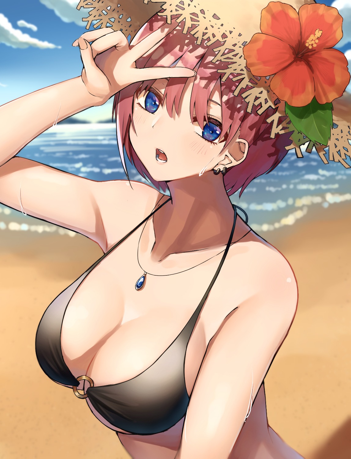 5-toubun_no_hanayome bikini_top cleavage nakano_ichika swimsuits wanimaru