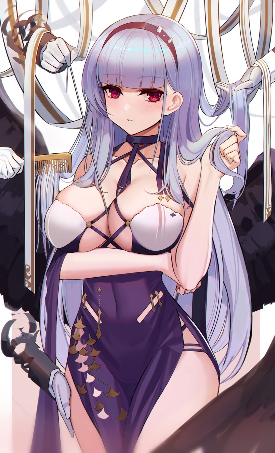 azur_lane breast_hold chinadress cleavage dido_(azur_lane) eternity_(shadeh) no_bra pantsu