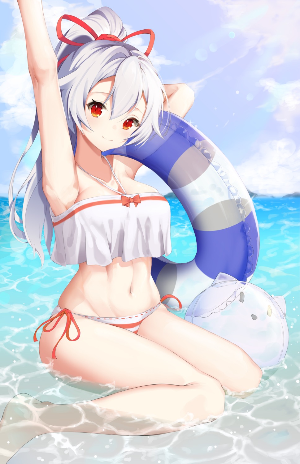 bikini cleavage fate/grand_order hfmt7223 swimsuits tomoe_gozen_(fate/grand_order) wet