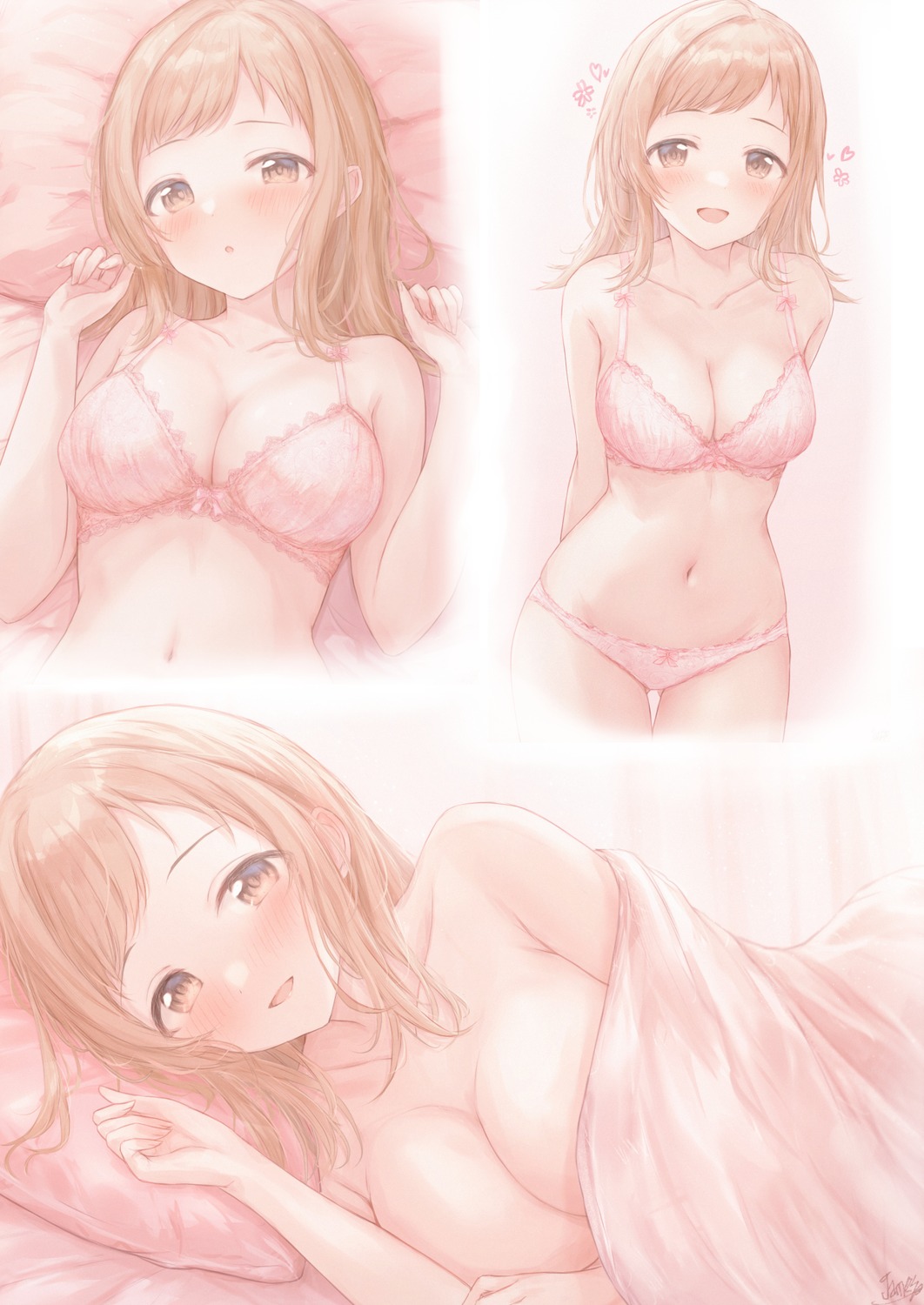 bra gameso pantsu sakuragi_mano sheets the_idolm@ster the_idolm@ster_shiny_colors topless