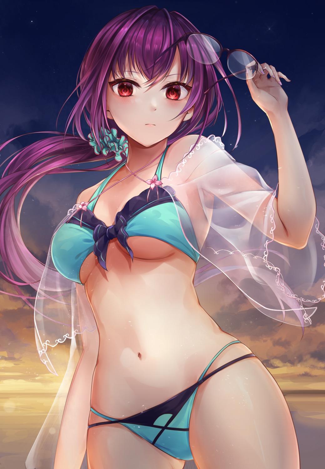 bikini fate/grand_order megane scathach_skadi see_through slime_(user_jpds8754) swimsuits