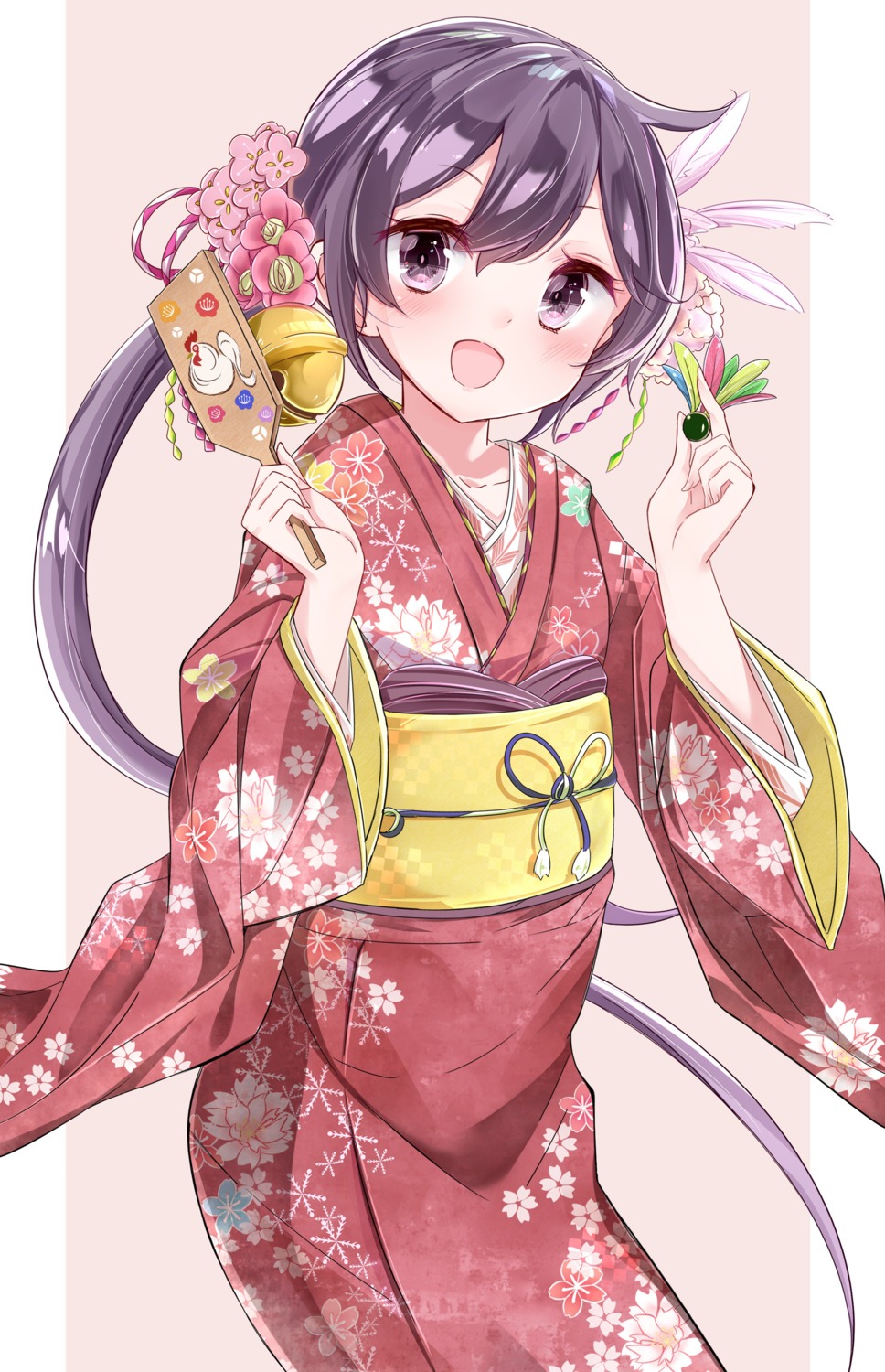 akebono_(kancolle) hamaken kantai_collection kimono