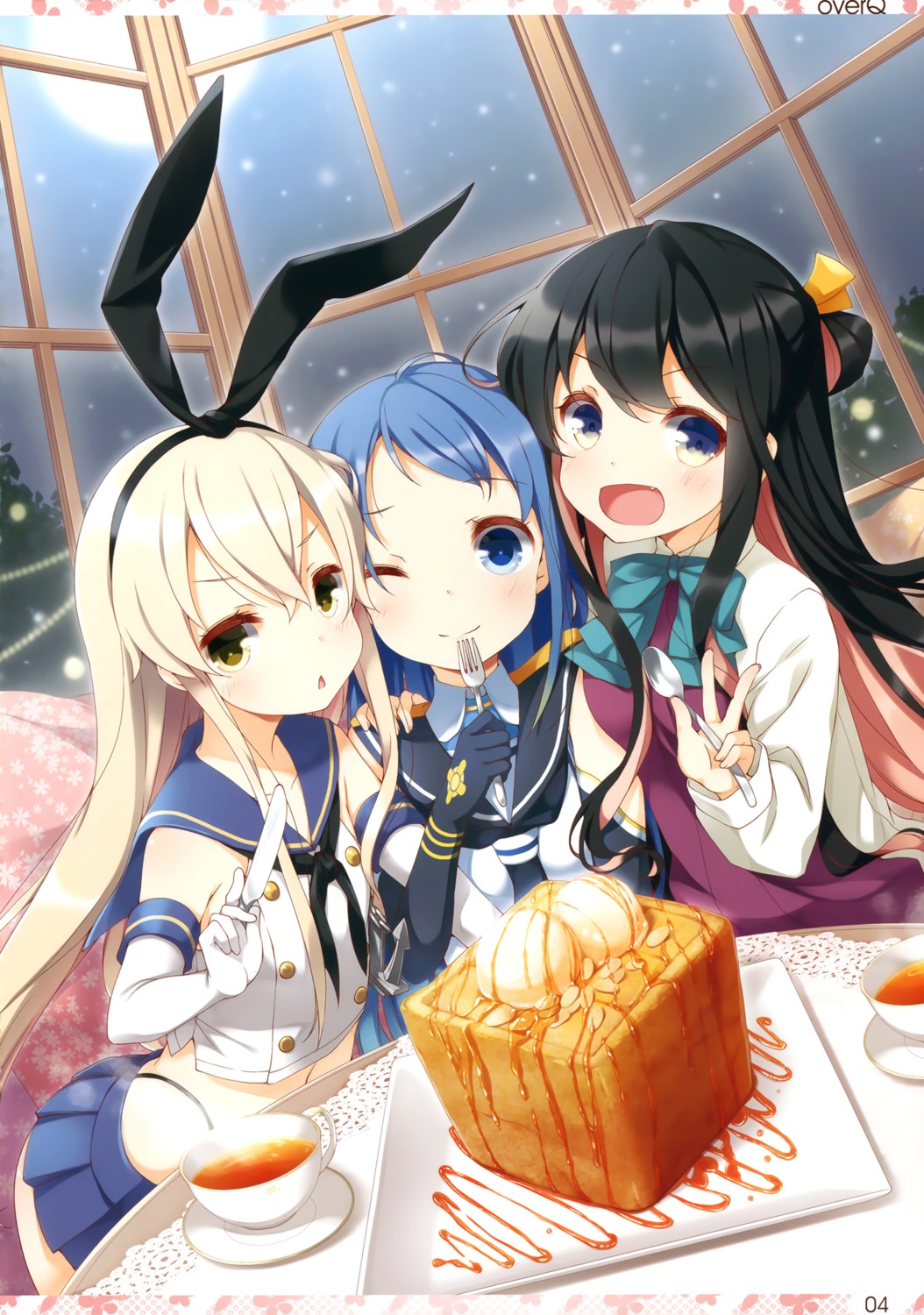 kantai_collection naganami_(kancolle) samidare_(kancolle) seifuku seqmed shimakaze_(kancolle) yume_no_owari