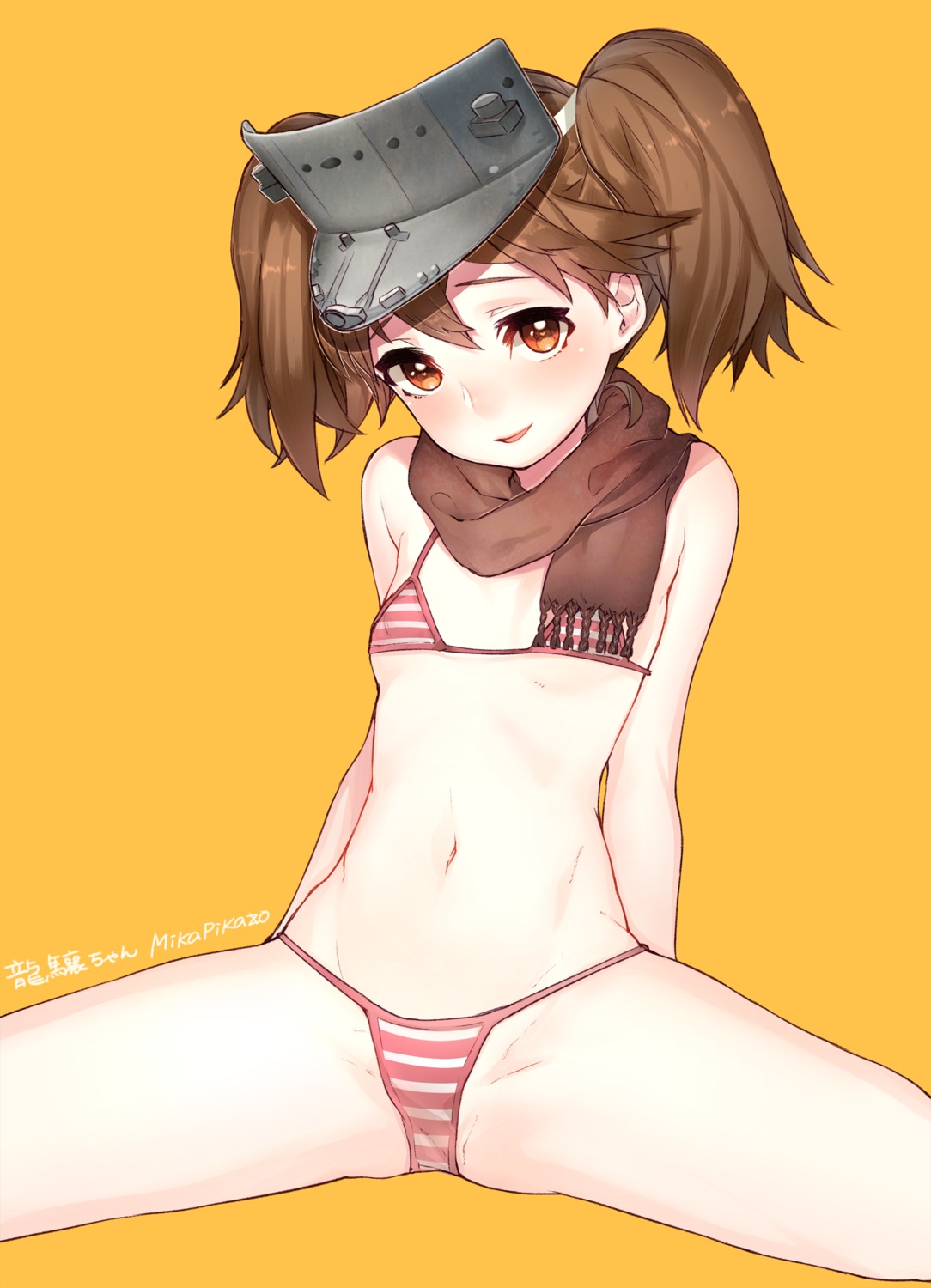 bikini cleavage erect_nipples kantai_collection loli mika_pikazo ryuujou_(kancolle) swimsuits underboob