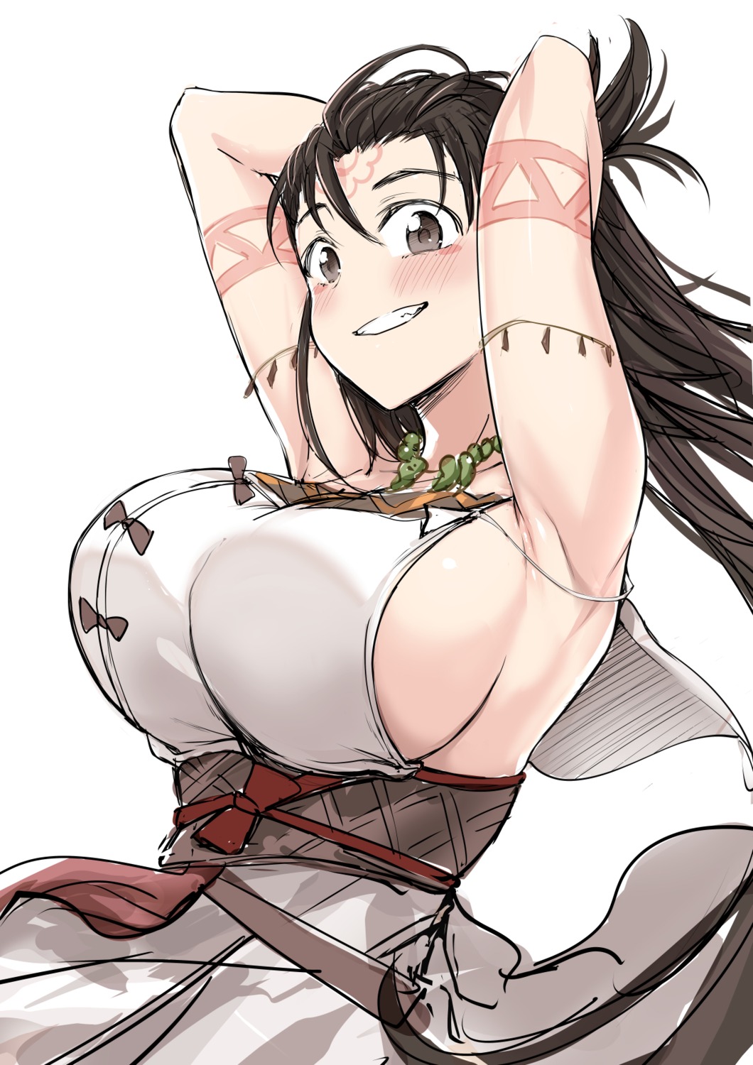 fate/grand_order himiko_(fate/grand_order) ijima_yuu no_bra sketch tattoo