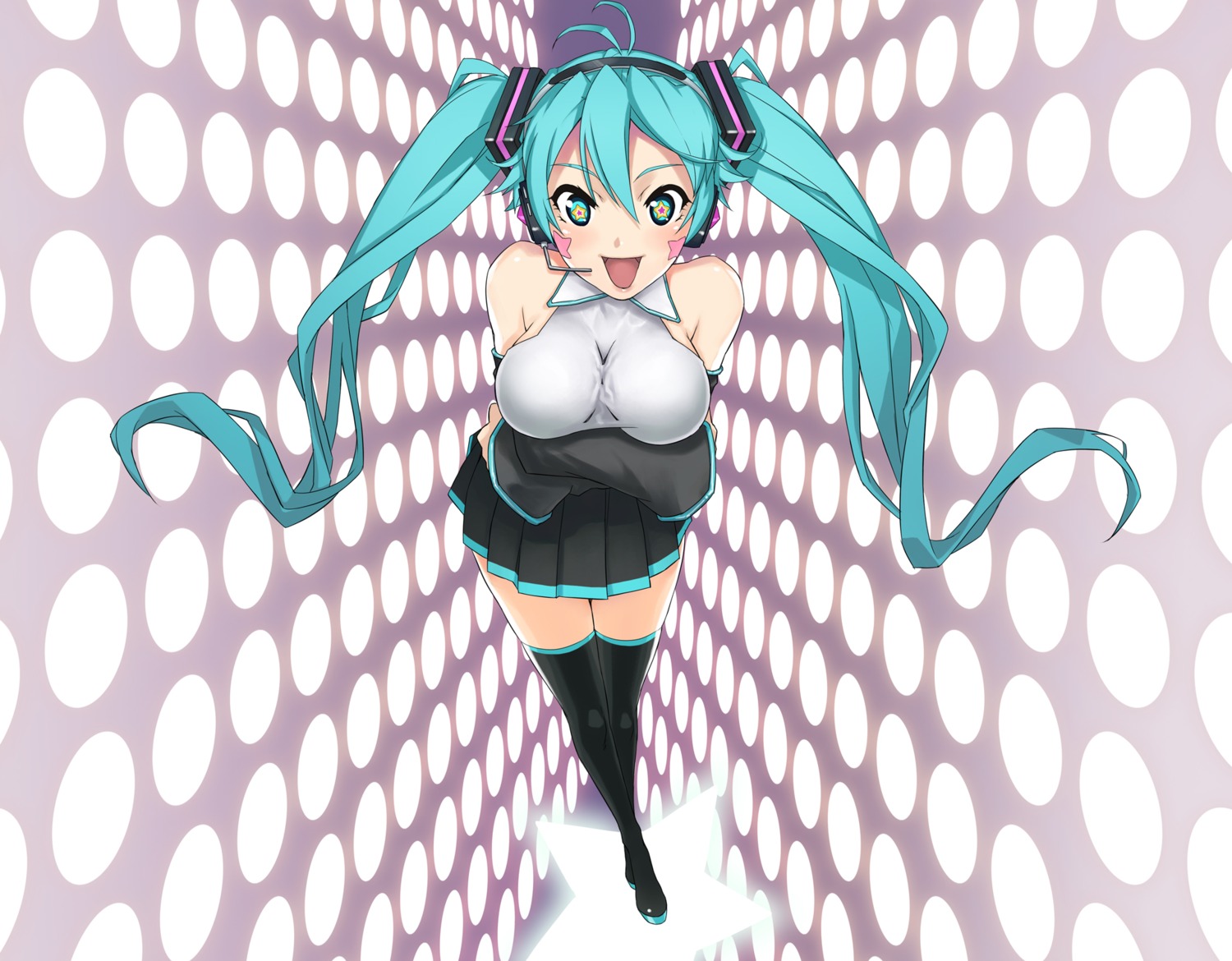 blight_essence breast_hold hatsune_miku thighhighs vocaloid