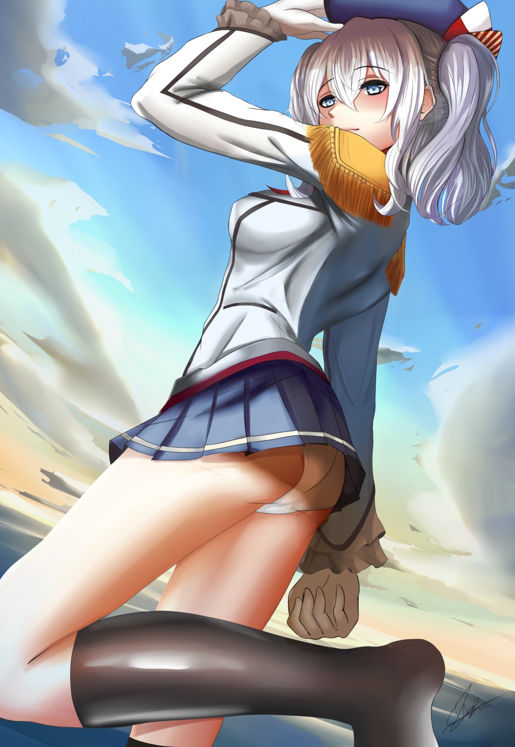 ass kantai_collection kashima_(kancolle) pantsu tagme uniform