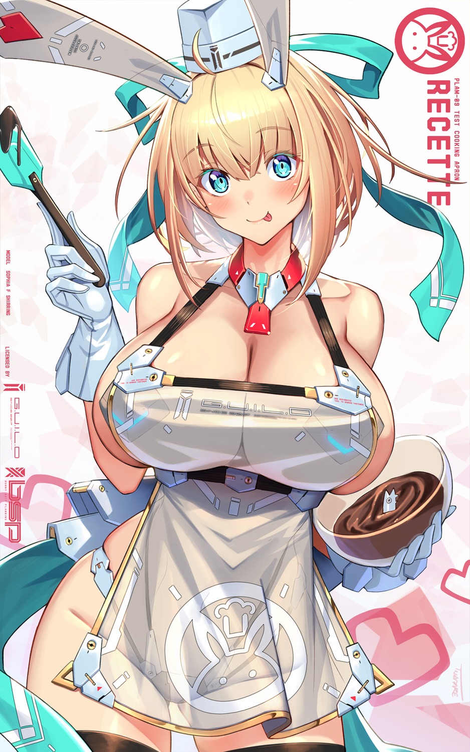 animal_ears bunny_ears naked_apron pantsu pasties see_through sophia_f_shirring takamine_nadare thighhighs