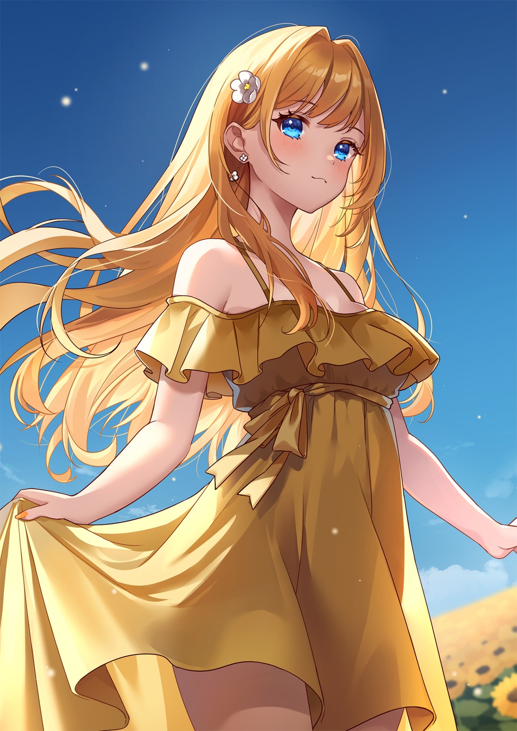 dress fujishiro_kokoa skirt_lift summer_dress