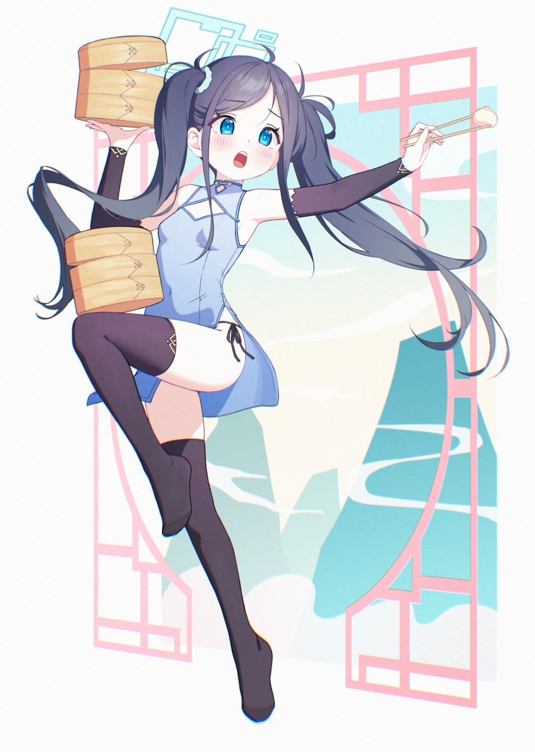 blue_archive chinadress halo loli pantsu string_panties supersugar tendou_arisu thighhighs waitress