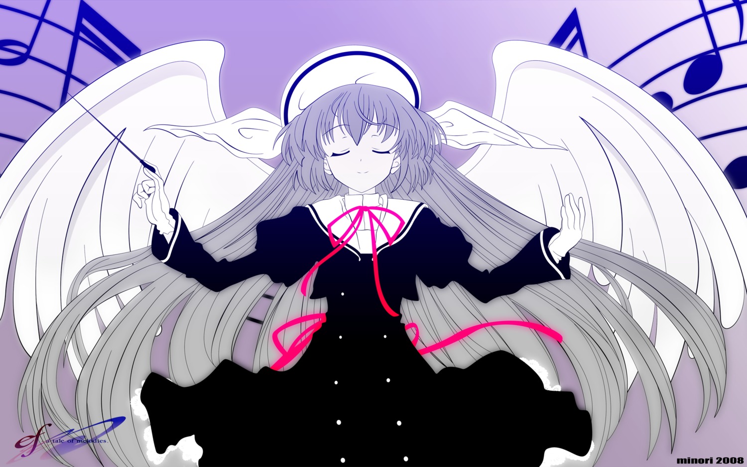 amamiya_yuuko ef_~a_fairytale_of_the_two~ seifuku vector_trace wallpaper wings