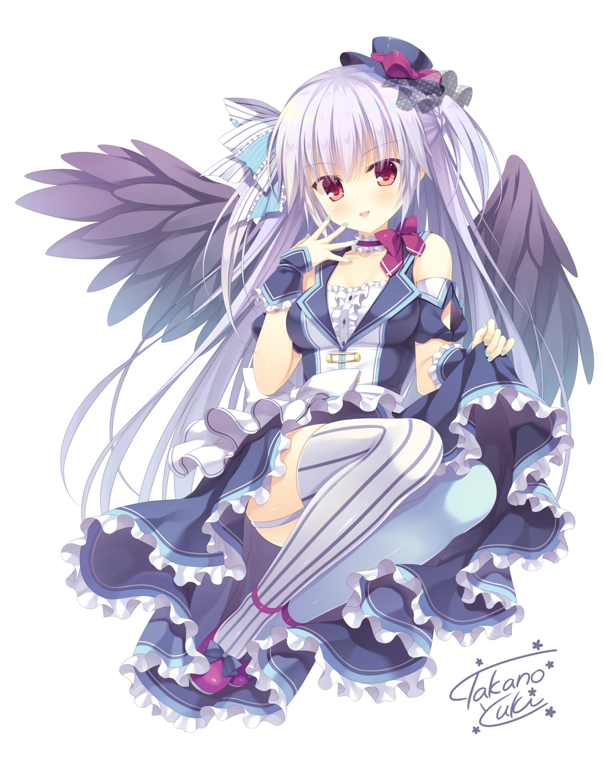 allegro_mistic lolita_fashion skirt_lift stockings takano_yuki thighhighs wings