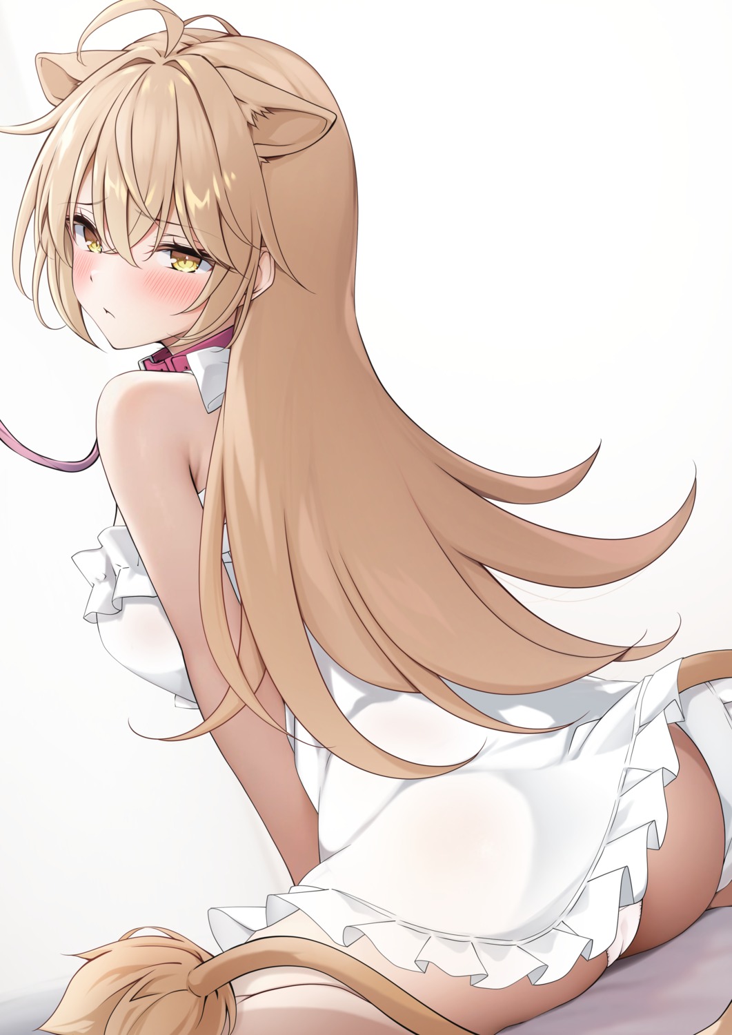 animal_ears ass cameltoe dress indie_virtual_youtuber otokucha pantsu rurudo_lion skirt_lift tail