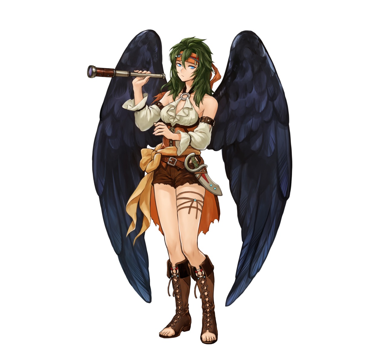 cleavage fire_emblem fire_emblem:_souen_no_kiseki garter nintendo pirate uroko_(mnr) vika weapon wings