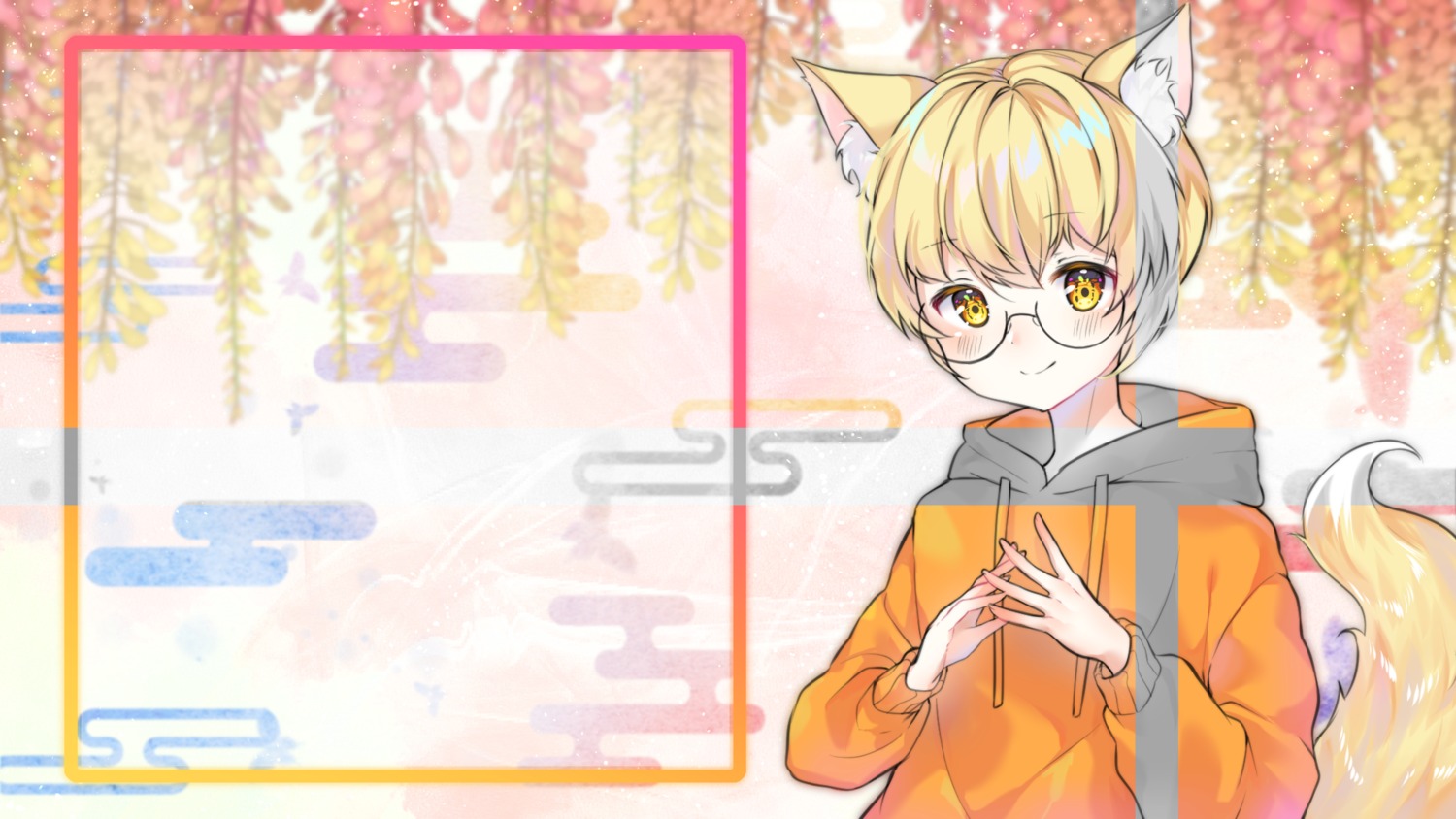 animal_ears kitsune megane tail urim_(paintur) wallpaper