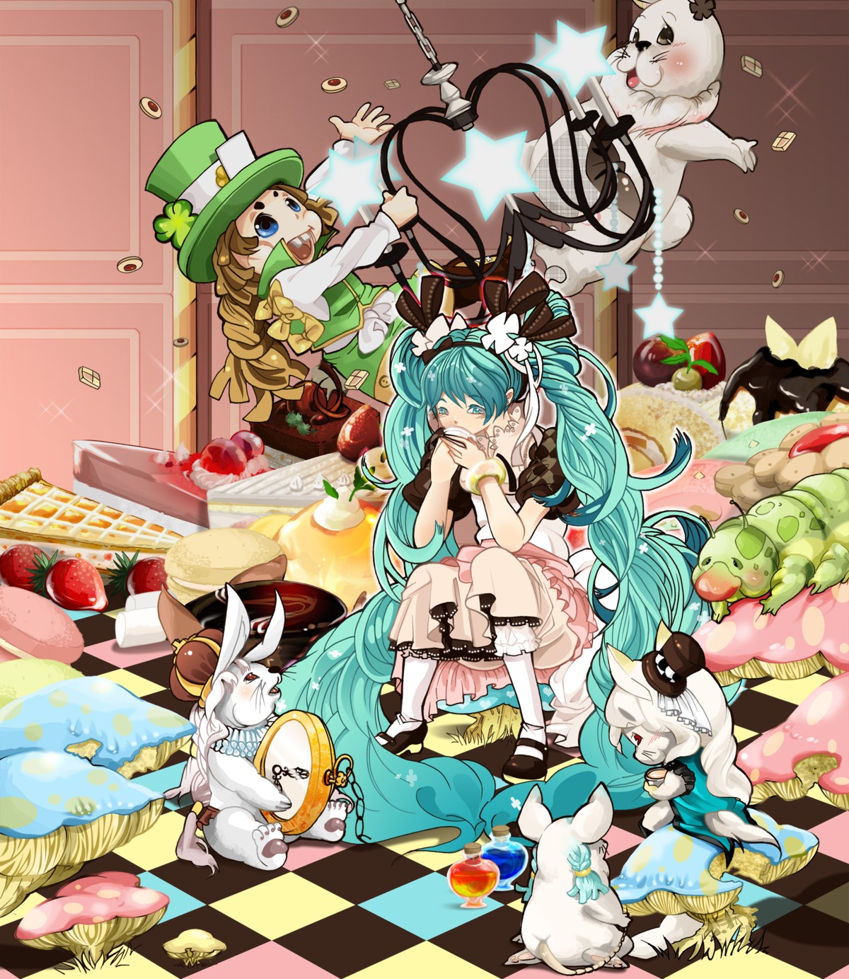 alice_in_wonderland cosmic cosplay dress hatsune_miku vocaloid