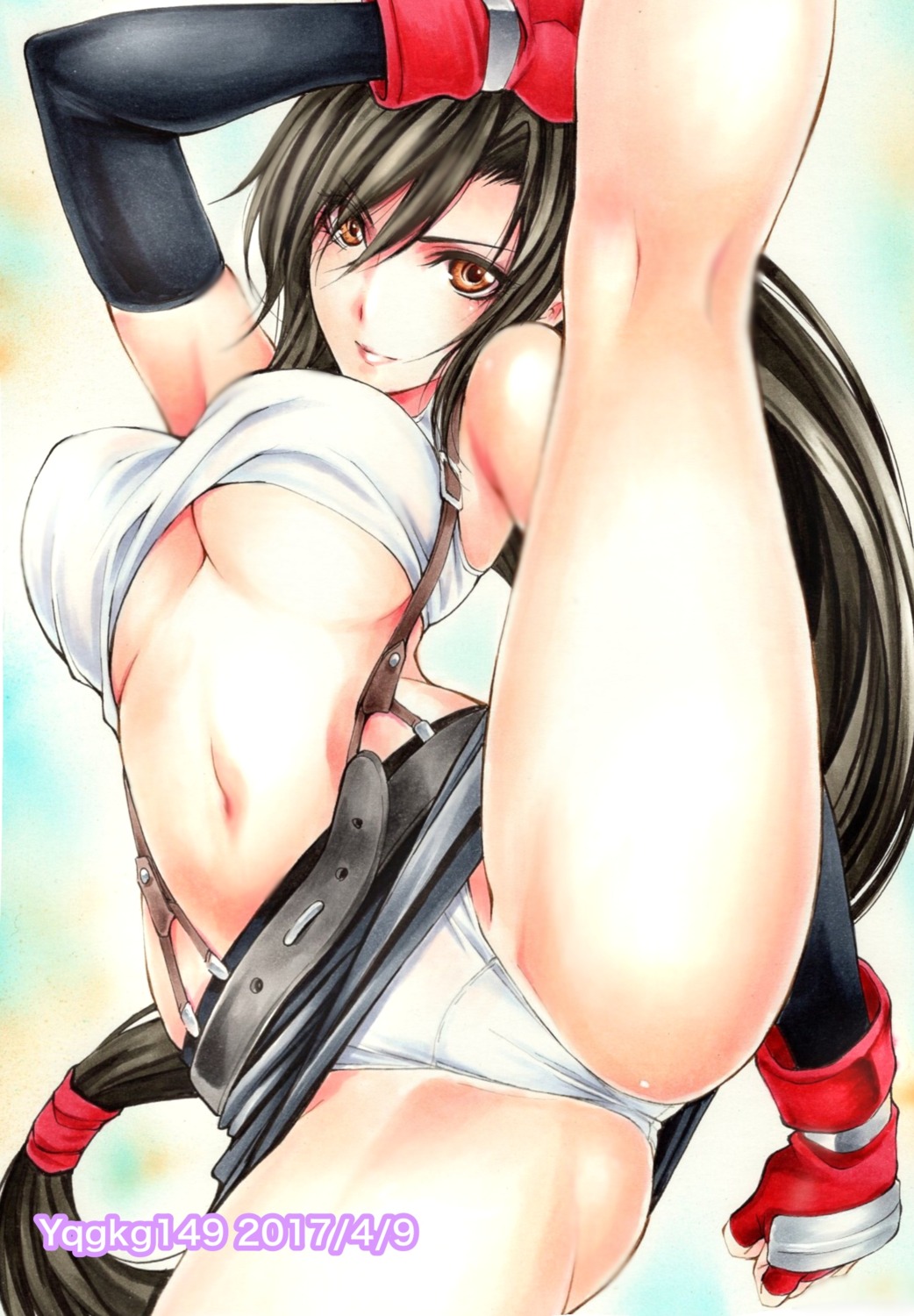 cameltoe final_fantasy final_fantasy_vii no_bra pantsu skirt_lift tifa_lockhart underboob yqgkg