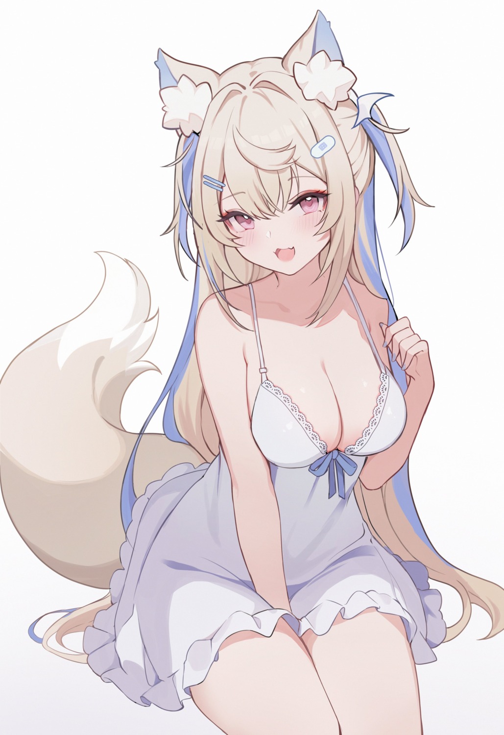 animal_ears bandaid fuwawa_abyssgard hololive hololive_english inumimi koahri lingerie tail