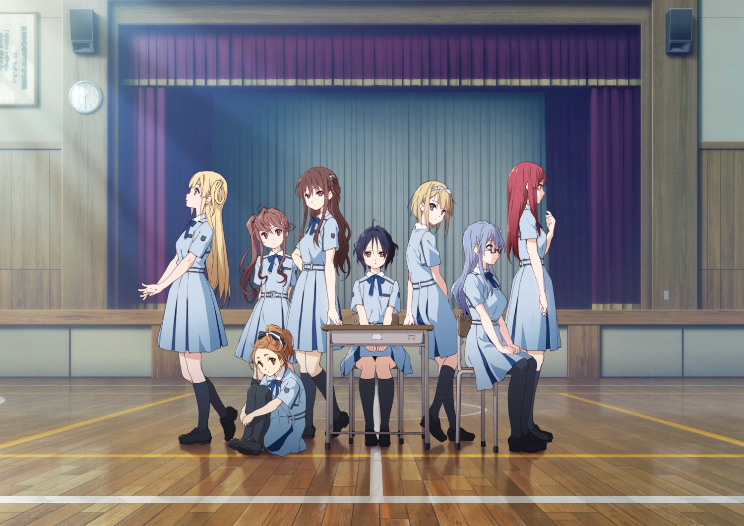 22/7 fujima_sakura horiguchi_yukiko kouno_miyako maruyama_akane megane pantyhose saitou_nicole satou_reika seifuku tachikawa_ayaka takigawa_miu toda_jun