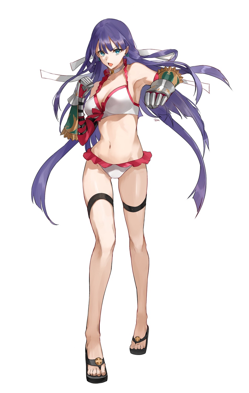 armor bikini cleavage fate/grand_order garter hoshi_rasuku saint_martha swimsuits