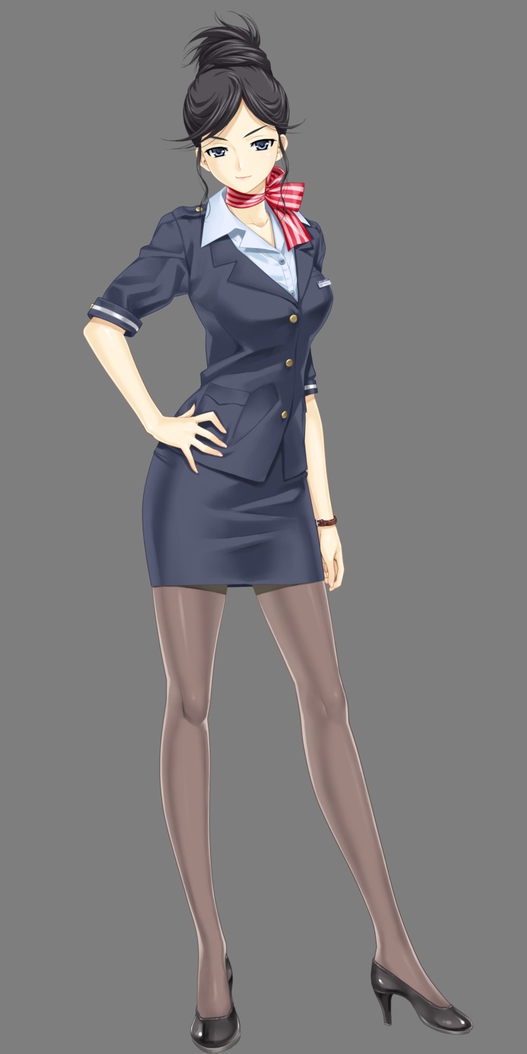 happoubi_jin heels kakizaki_rei pantyhose transparent_png uniform zettai_shougeki_platonic_heart