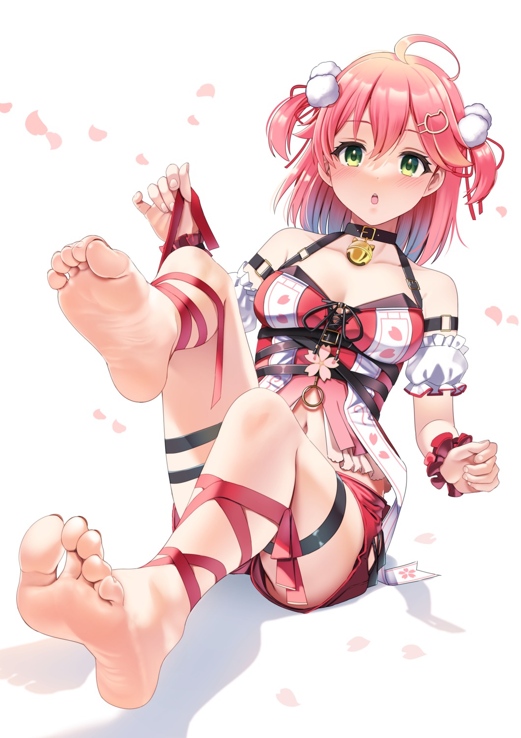 casino_(casinoep) cleavage feet garter hololive sakura_miko