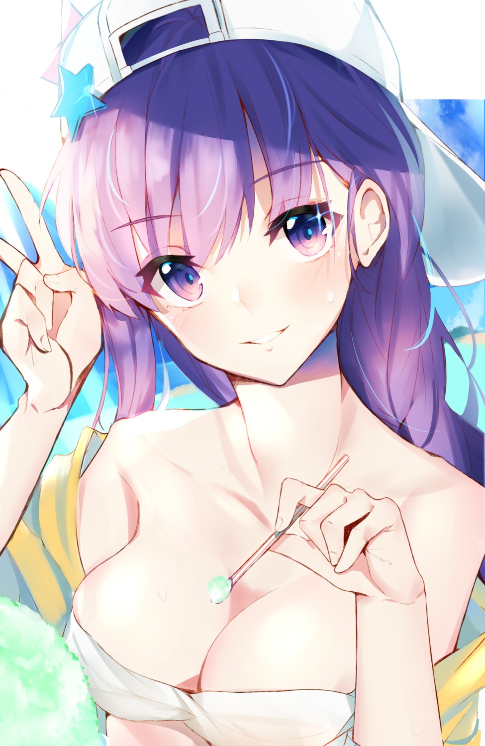 bb_(fate/extra_ccc) bikini_top cleavage fate/grand_order open_shirt swimsuits yanggang