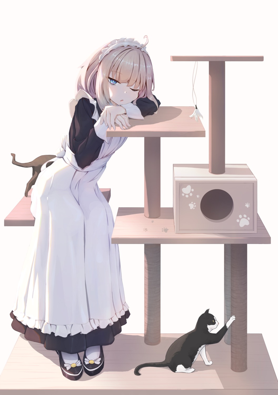 aa-12_(girls_frontline) girls_frontline maid neko twtnw